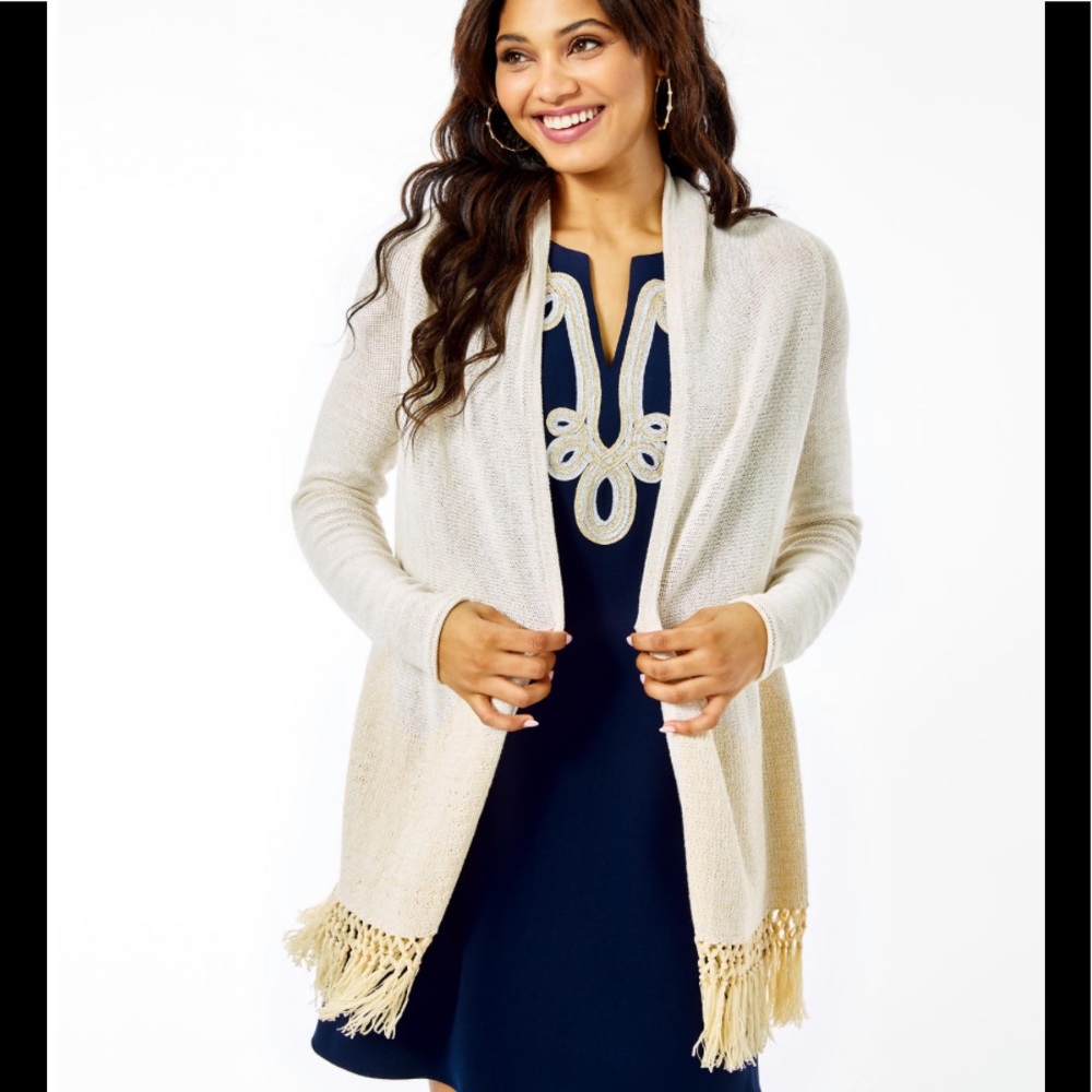 Lily Pulitzer Tatum Long Fringe Hem Cardigan